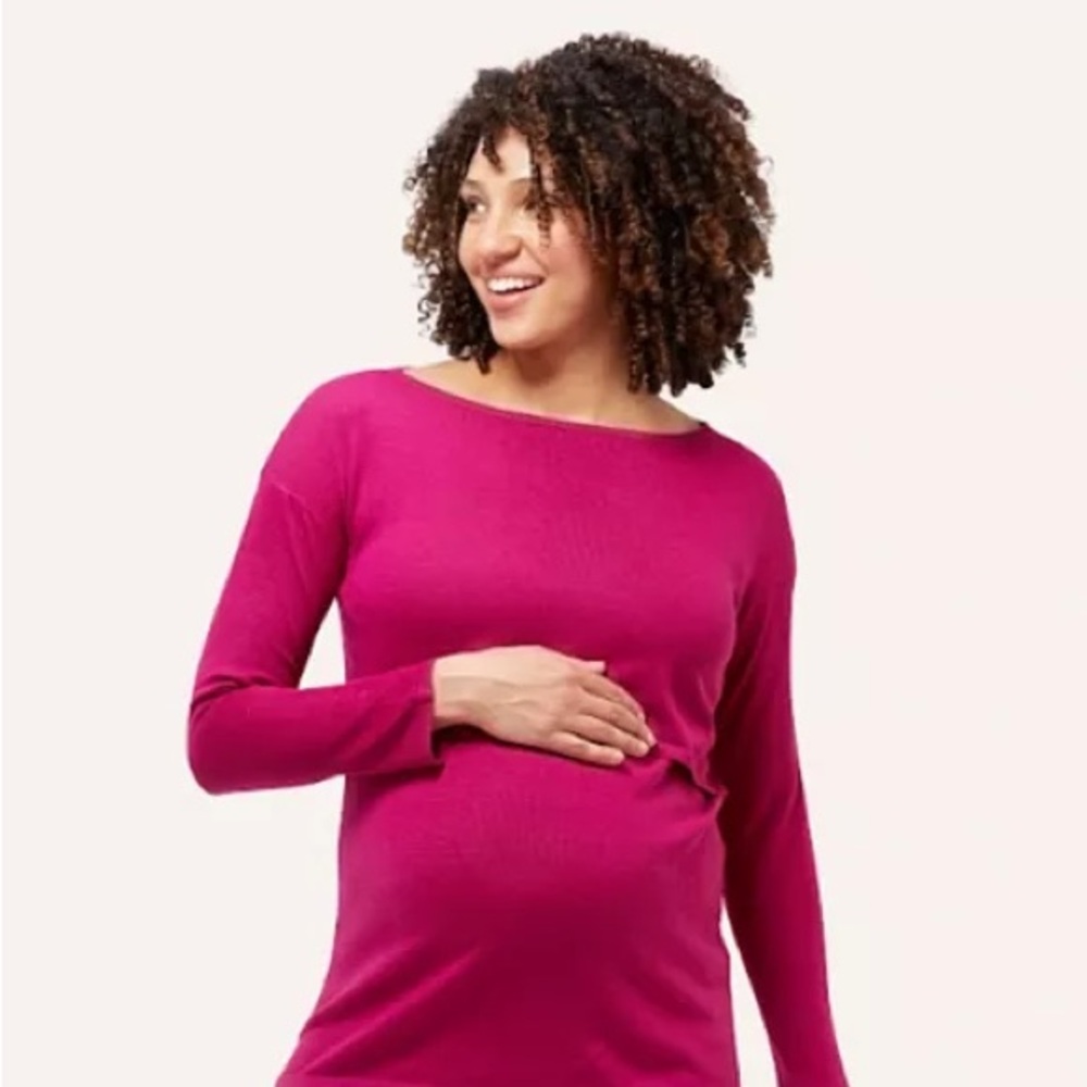 NOM Fuchsia Maternity Nursing Sia Sweater